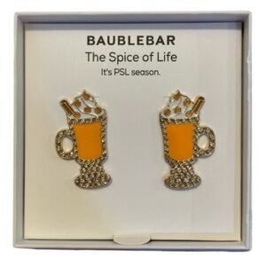 BAUBLEBAR The Spice of Life Pumpkin Latte with Crystal Accents Earrings NEW NWT